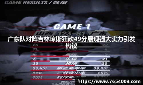 广东队对阵吉林琼斯狂砍49分展现强大实力引发热议